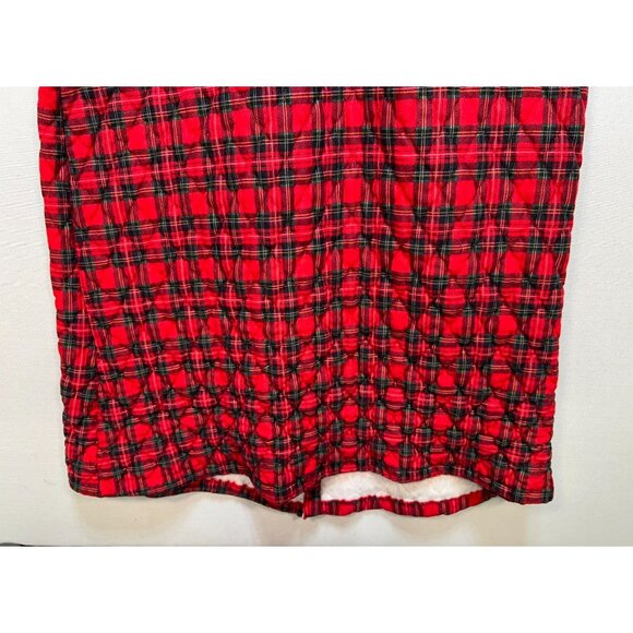 Vintage Lorraine Womens Robe Large Red Plaid Wrap Quilted Belted Retro Flannel - Picture 11 of 13